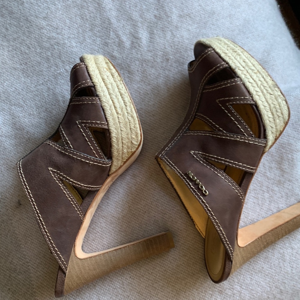 Coach brown espadrille sandals